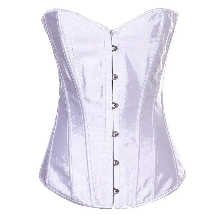 Women's Gothic Pure Color Satin Overbust Corsets