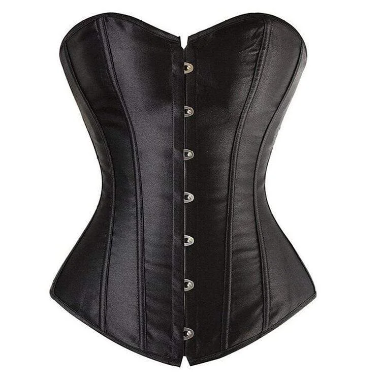 Women's Gothic Pure Color Satin Overbust Corsets