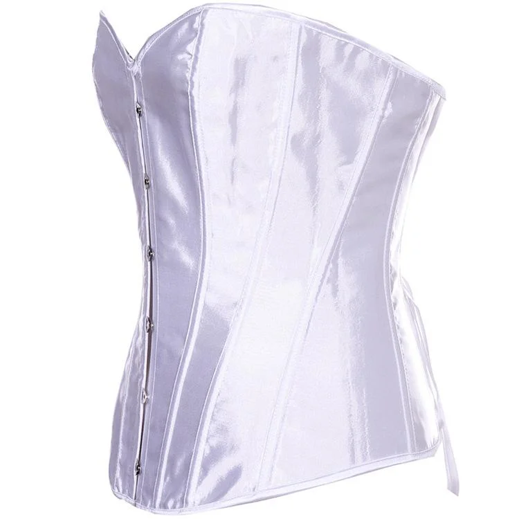 Women's Gothic Pure Color Satin Overbust Corsets