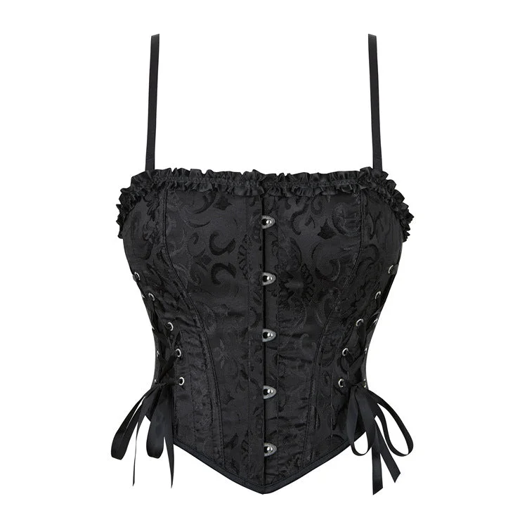 Women's Gothic Ruffled Lace-up Overbust Corset