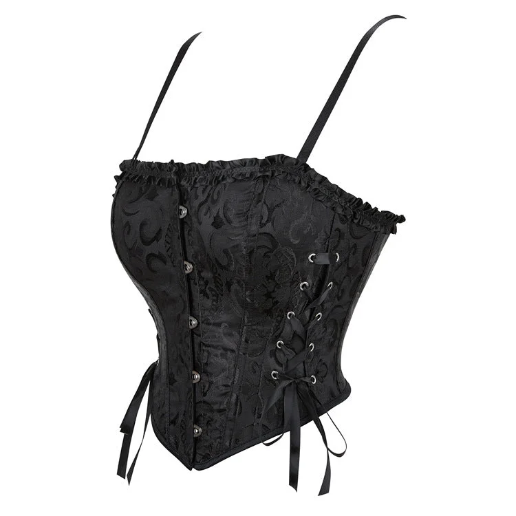 Women's Gothic Ruffled Lace-up Overbust Corset