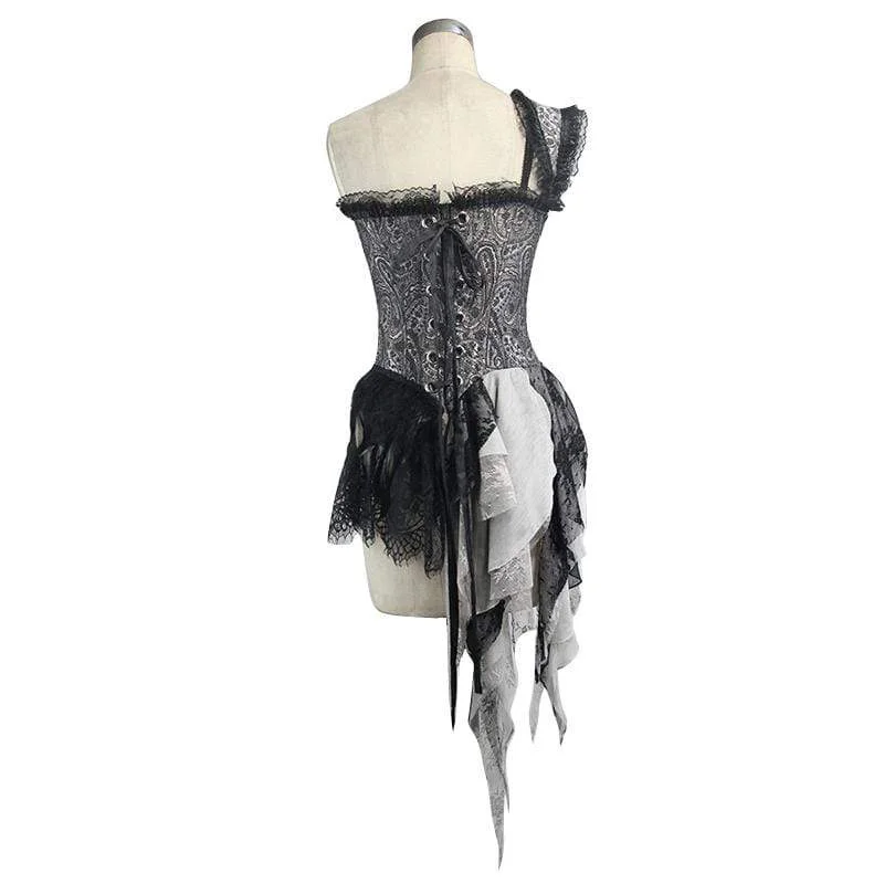 Women's Punk Frilled Basque Corset