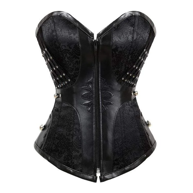 Women's Steampunk Faux Leather Overbust Corsets