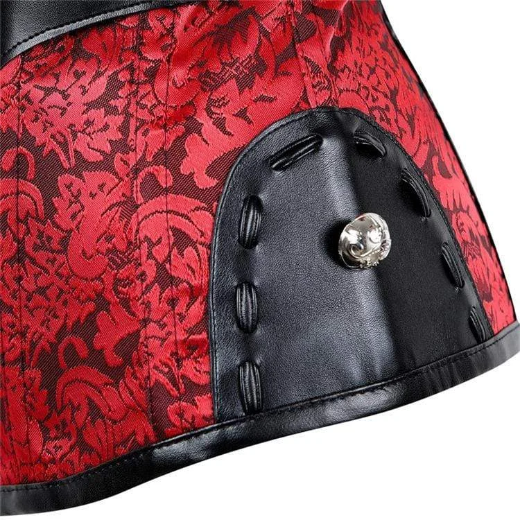 Women's Steampunk Faux Leather Overbust Corsets