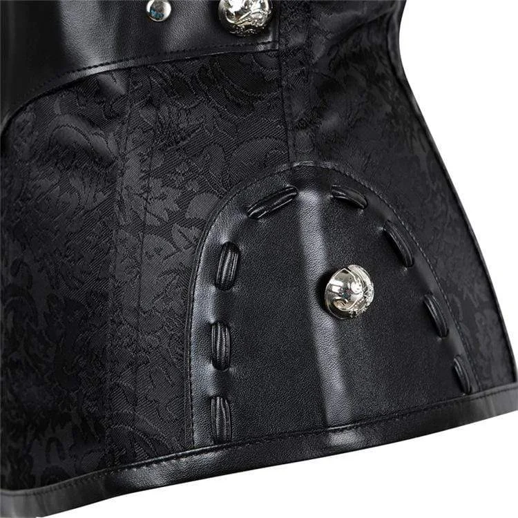 Women's Steampunk Faux Leather Overbust Corsets