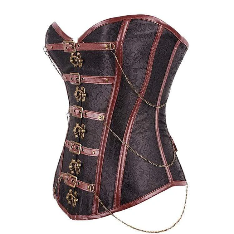 Women's Steampunk Multi-chain Overbust Corsets