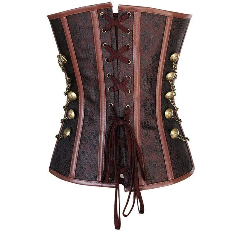 Women's Steampunk Overbust Corsets With Chains