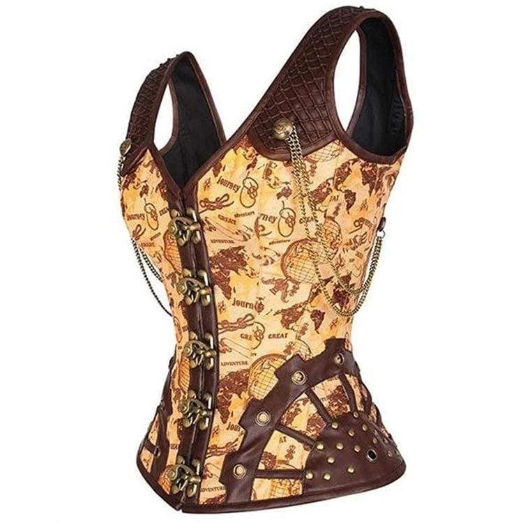 Women's Steampunk Rivets Overbust Corsets