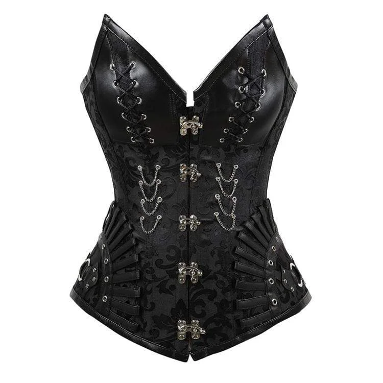 Women's Vintage Lace-up Jacquard Overbust Corsets