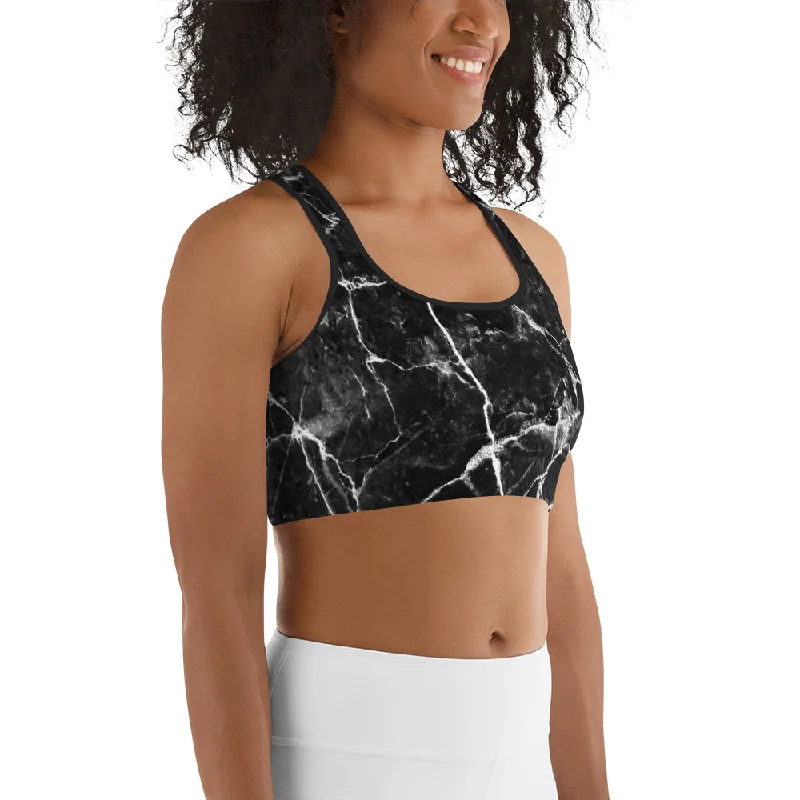 Black Onyx Marble Sports bra