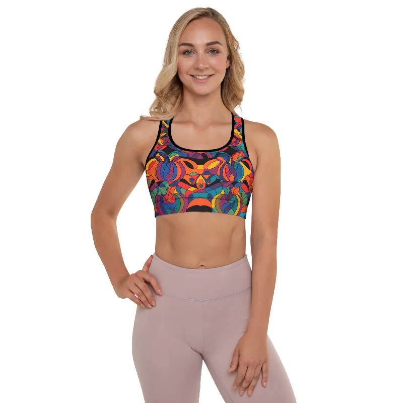 Kaleidoscopic Padded Sports Bra